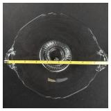 Clear Glass Cake Plate - 9-Inch, Ripple Edge, Center Ring