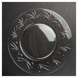 Clear Glass Dessert Plates - Bamboo Leaf Border (Lot of 4)