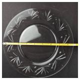 Clear Glass Dessert Plates - Bamboo Leaf Border (Lot of 4)