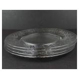 Indiana Glass Pebble Leaf Clear Glass Dish & Pressed Glass Serving Plate (Lot of 2)