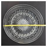 Set of 5 Clear Pressed-Glass Plates with Starburst Pattern, 9 in Diameter