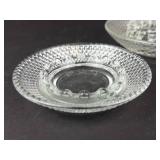 Vintage Clear Glass Ashtrays - Diamond Pattern with Beaded Inner Ring (Lot of 2)