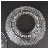 Vintage Clear Glass Ashtrays - Diamond Pattern with Beaded Inner Ring (Lot of 2)