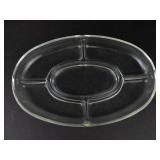 Essentials Vintage Clear Glass 5-Compartment Divided Serving Tray