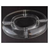 Essentials Vintage Clear Glass 5-Compartment Divided Serving Tray
