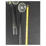 Princess House Crystal Heritage Shell Condiment Spoons - Set of 4 & Clear Candy Dish