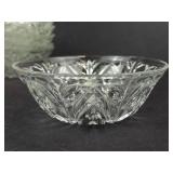 Crystal Glass Dessert Bowls - Set of 6, 5 in Diameter, Starburst Pattern