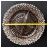 Anchor Hocking Miss America Pink Depression Glass Divided Relish Trays - Set of 2