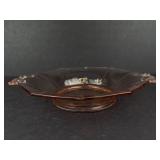 Vintage Pink Depression Glass Octagonal Serving Dish with Handles