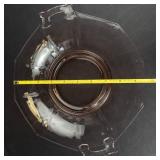 Vintage Pink Depression Glass Octagonal Serving Dish with Handles