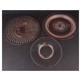 Pink Glass Plates (Lot of 3)