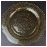 Federal Glass Patrician Spoke Amber Depression Plate & Indiana Glass Lorain Pattern Plate