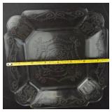 Federal Glass Patrician Spoke Amber Depression Plate & Indiana Glass Lorain Pattern Plate