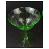 Emerald Green Glass Champagne Coupes - Set of 2
