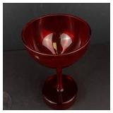 Ruby Red Glass Champagne Coupe & Martini Glass with Clear Stem
