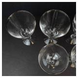 Fostoria Wedding Ring Crystal Glasses - Platinum Rim (Lot of 9)