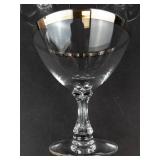 Fostoria Wedding Ring Crystal Glasses - Platinum Rim (Lot of 9)