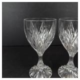 Mikasa Park Ridge Crystal Water Goblets - Deeply Cut Pattern, Textured Stem - Set of 2