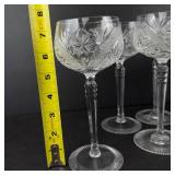 Crystal Cut Glass Champagne Coupe Glasses - 8-Piece Set