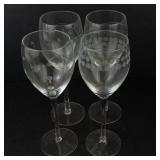 Etched Crystal Wine Glasses - Set of 4, Four Distinct Patterns