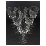 Libbey Rock Sharpe Wayne Pattern Water Goblets - Set of 6 Vintage Crystal
