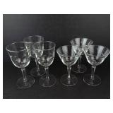 Libbey Windswept Glassware - 3 Cocktail Coupes & 3 Stem Glasses