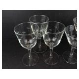 Libbey Windswept Glassware - 3 Cocktail Coupes & 3 Stem Glasses