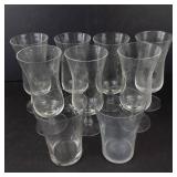 Vintage Starburst Etched Parfait Glasses - Mid Century Dessert Glassware Set of 9