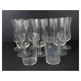 Vintage Starburst Etched Parfait Glasses - Mid Century Dessert Glassware Set of 9
