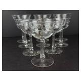 Libbey Leaves & Vines Etched Champagne Coupe Glasses - Set of 9