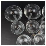 Libbey Leaves & Vines Etched Champagne Coupe Glasses - Set of 9