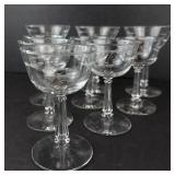 Libbey Leaves & Vines Etched Champagne Coupe Glasses - Set of 9