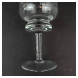 Goblets - Set of 6 Engraved Clear Glass with Etched Leaf Pattern