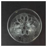 Dessert Coupes - Floral Etched Clear Glass, Set of 4, Footed Stems