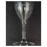 Etched Floral Wine Glasses (Lot of 5)