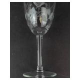 Etched Floral Wine Glasses (Lot of 5)