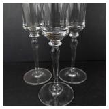 Crystal Glassware Set with Gold Trim - Assorted Clear Glasses & 3 Bowls