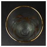 Crystal Glassware Set with Gold Trim - Assorted Clear Glasses & 3 Bowls