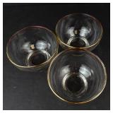 Crystal Glassware Set with Gold Trim - Assorted Clear Glasses & 3 Bowls