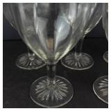 Crystal Glassware Set with Gold Trim - Assorted Clear Glasses & 3 Bowls