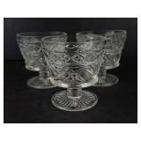 Crystal Cut Glass Footed Goblets - Set of 3