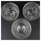 Crystal Cut Glass Footed Goblets - Set of 3