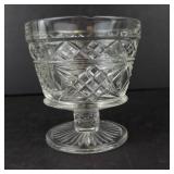 Crystal Cut Glass Footed Goblets - Set of 3