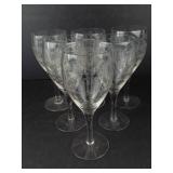 Etched Crystal Glasses - 12-Piece Set (6 Tall Flutes, 6 Short Coupes)