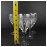 Etched Crystal Glasses - 12-Piece Set (6 Tall Flutes, 6 Short Coupes)