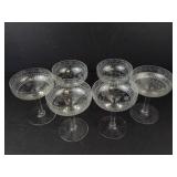 Etched Crystal Glasses - 12-Piece Set (6 Tall Flutes, 6 Short Coupes)