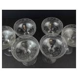 Etched Crystal Glasses - 12-Piece Set (6 Tall Flutes, 6 Short Coupes)