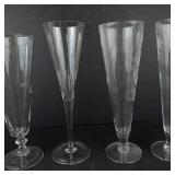 Champagne Flutes - Etched Starburst Pattern (Lot of 5)