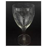 Wine Glasses Set - Clear 4, Hand-Painted 2, Hurricane Lamp with Gold Stem (Lot of 7)