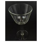 Wine Glasses Set - Clear 4, Hand-Painted 2, Hurricane Lamp with Gold Stem (Lot of 7)